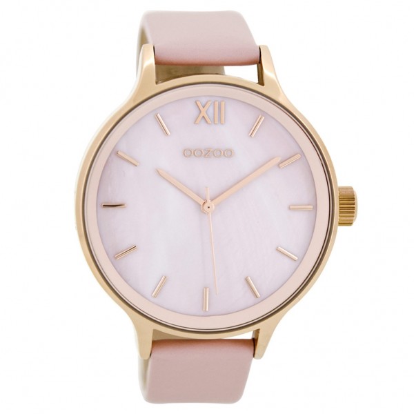 OOZOO Τimepieces Large C8602 Pink Leather Strap