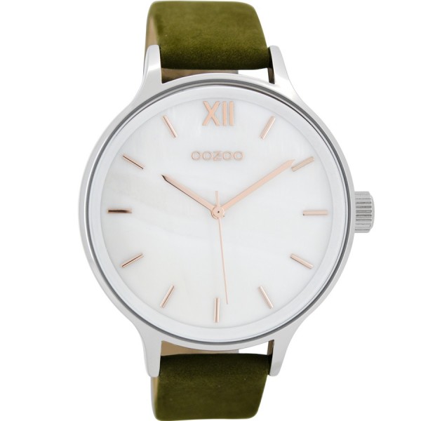 OOZOO Τimepieces Large C8603 Green Leather Strap