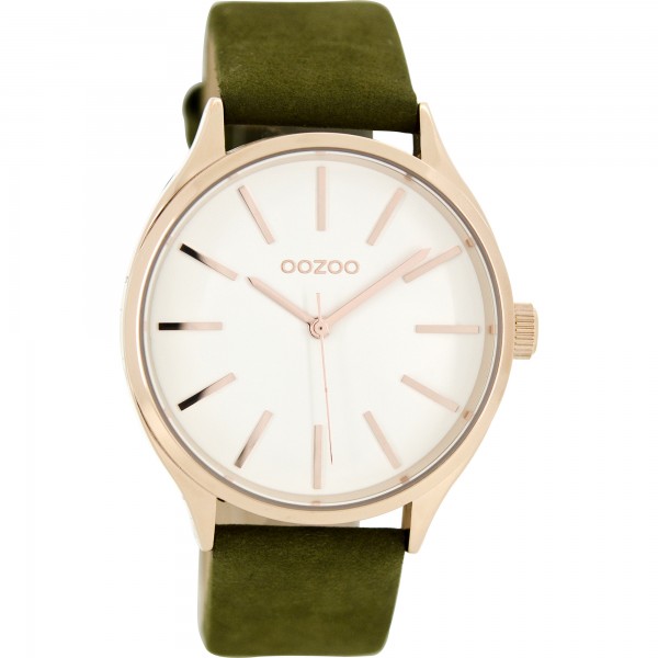 OOZOO Τimepieces C8628 Green Leather Strap