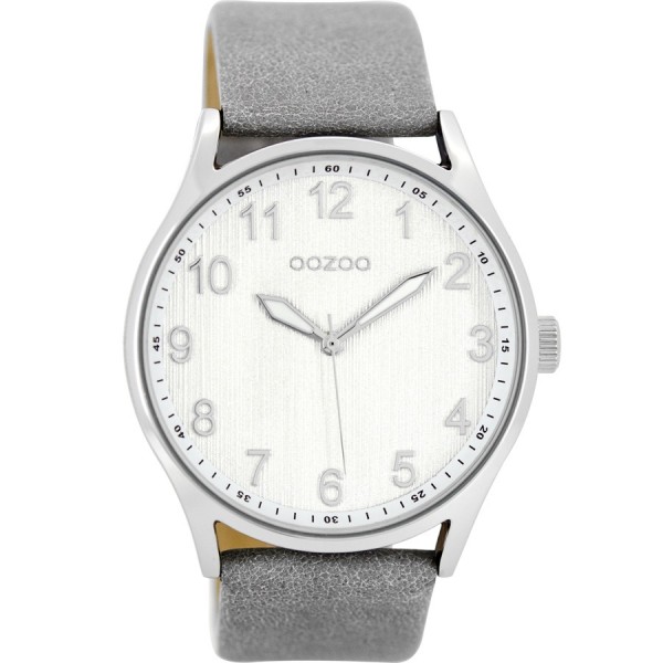 OOZOO Τimepieces C8641 Grey Leather Strap