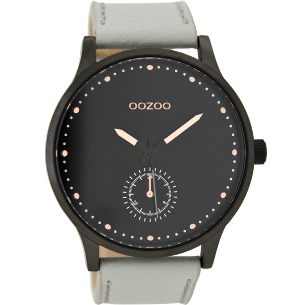 OOZOO Timepieces C9006 Grey Leather Strap