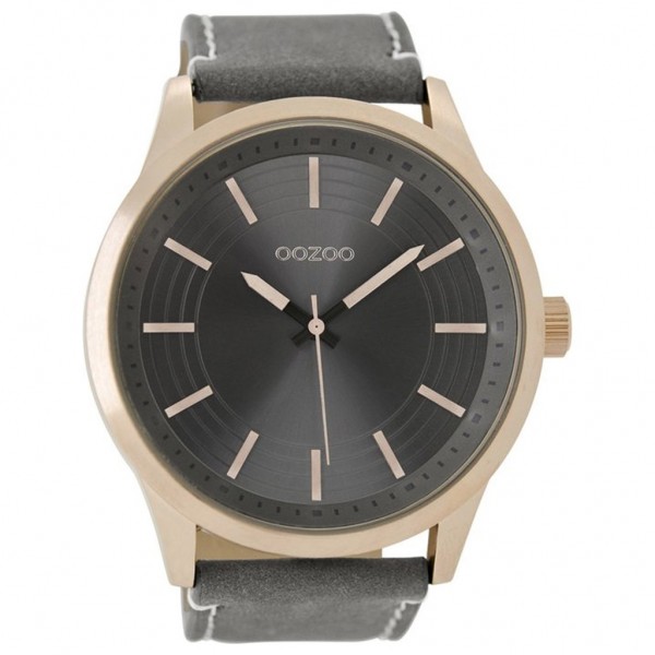 OOZOO Timepieces C9078 Grey Leather Strap