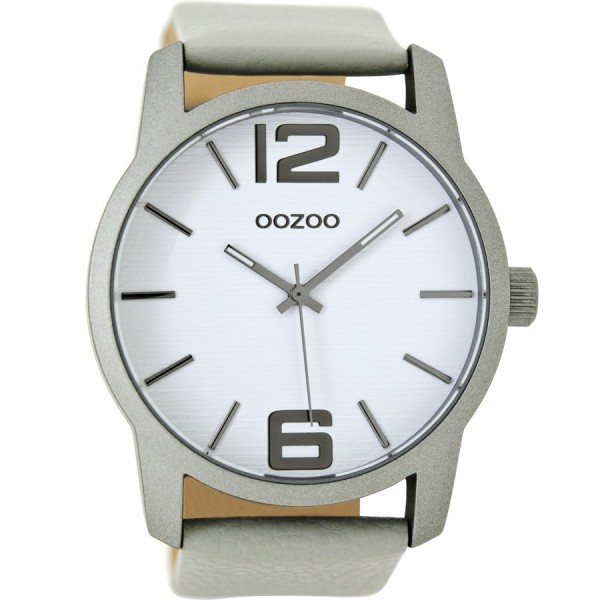 OOZOO Timepieces C9085 Grey Leather Strap
