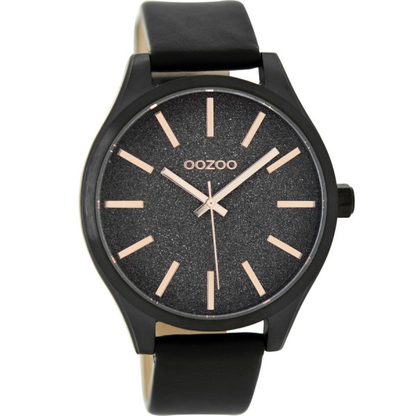 OOZOO Timepieces C9124 Black Leather Strap