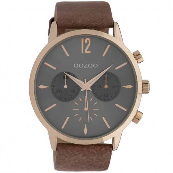 OOZOO Timepieces C9268 Brown Leather Strap