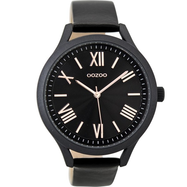 OOZOO Timepieces C9479 Black Leather Strap