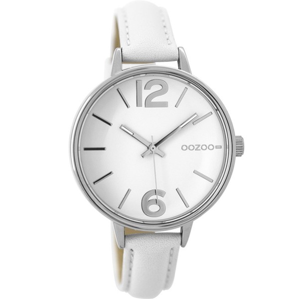 OOZOO Timepieces C9480 White Leather Strap
