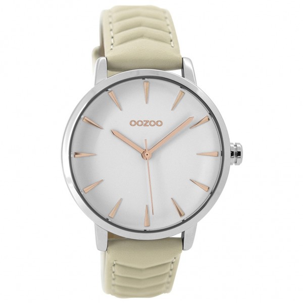 OOZOO Timepieces C9505 Beige Leather Strap