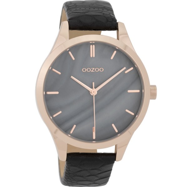 OOZOO Timepieces C9724 Black Leather Strap