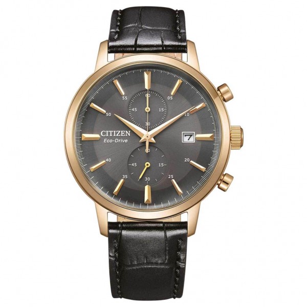 CITIZEN Eco-Drive CA7067-11H Chrono Black Leather Strap
