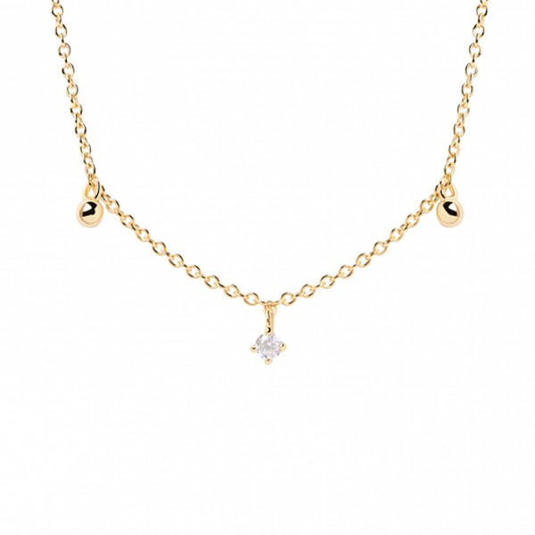 PDPAOLA Necklace Essentials Love Triangle Zircons | Silver 925° Gold Plated 18K CO01-491-U