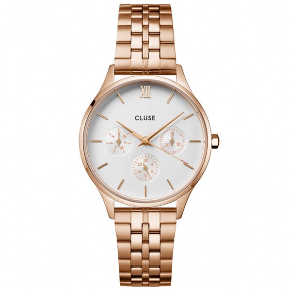 CLUSE Minuit CW10702 Multifunction Rose Gold Stainless Steel Bracelet