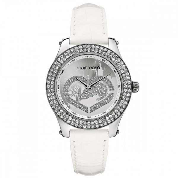 MARC ECKO The Rollie E10038M6 Crystals White Leather Strap