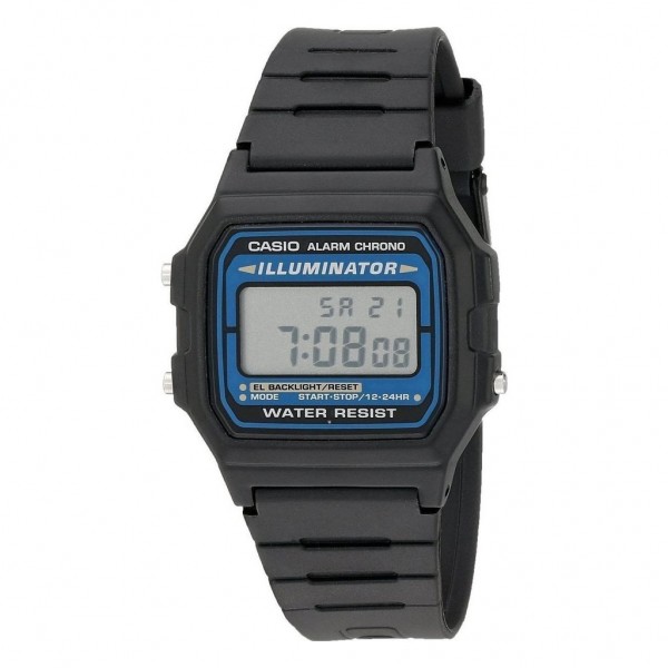 CASIO Collection F-105W-1A Black Rubber Strap