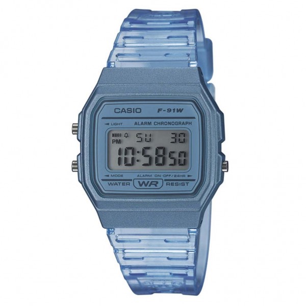 CASIO Collection F-91WS-2EF Light Blue Rubber Strap