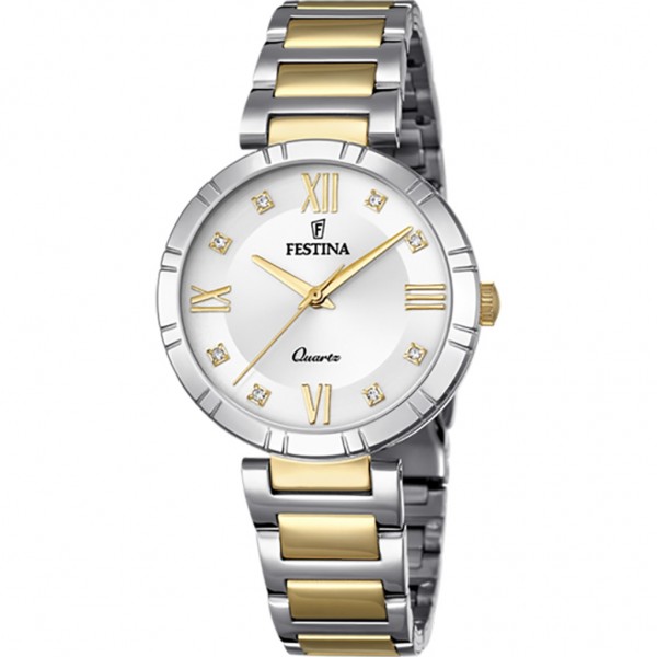 FESTINA Mademoiselle F16937/A Crystals Two Tone Stainless Steel Bracelet