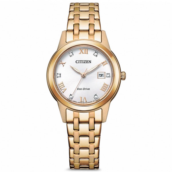 CITIZEN Eco-Drive FE1243-83A Crystals Gold Stainless Steel Bracelet