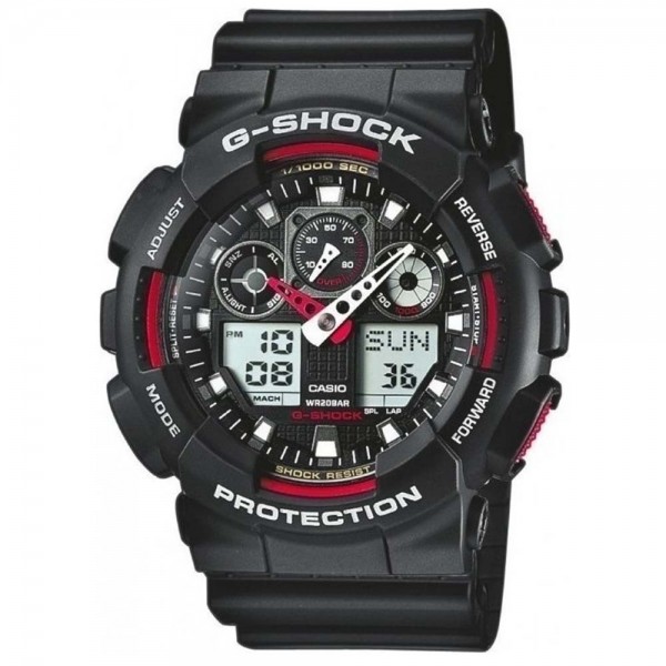 CASIO G-Shock GA-100-1A4ER Chrono Black Rubber Strap