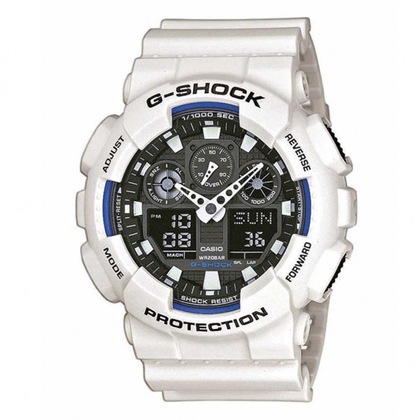 CASIO G-Shock GA-100B-7AER White Rubber Strap