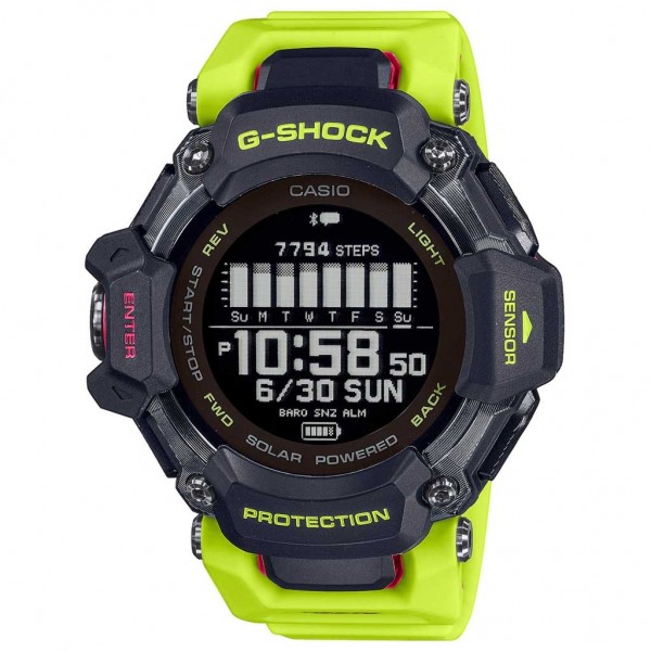 CASIO G-Shock GBD-H2000-1A9ER Solar Smartwatch Yellow Rubber Strap