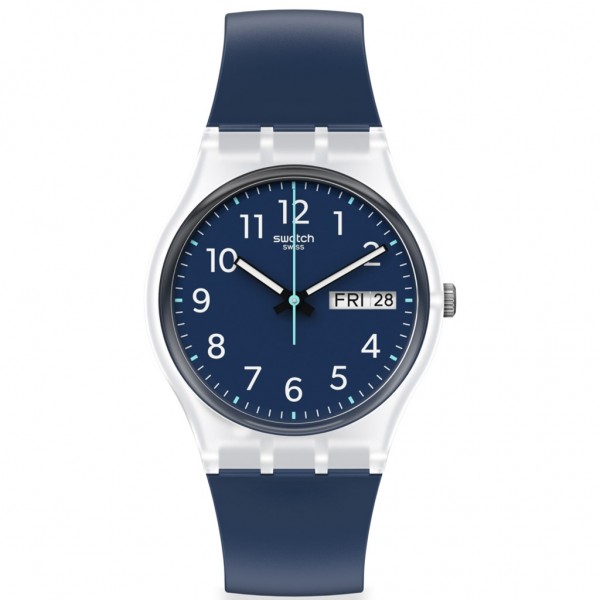 SWATCH Rinse Repeat Navy GE725 Blue Silicone Strap