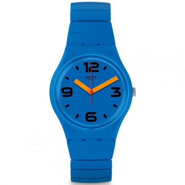 SWATCH Pepeblu GN251B Blue Flexible Combined Materials Bracelet Small