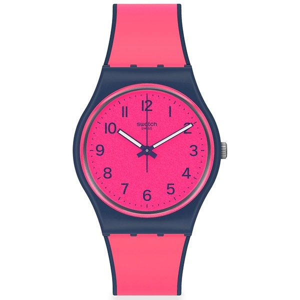 SWATCH Pink Gum GN264 Pink Combined Materials Strap