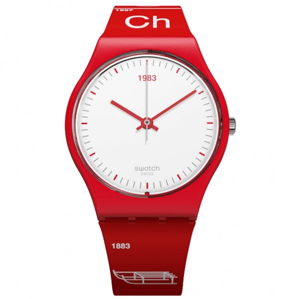 SWATCH Schwiizitude GR168 Red Rubber Strap