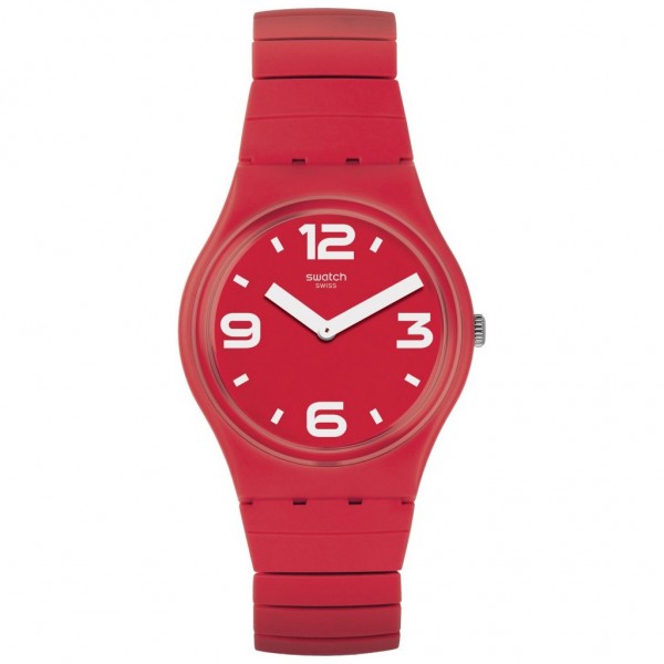 SWATCH Chili GR173B Red Stainless Steel Bracelet