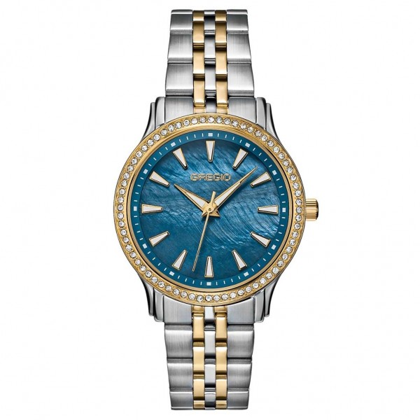 GREGIO Fleur GR550041 Zircons Two Tone Stainless Steel Bracelet