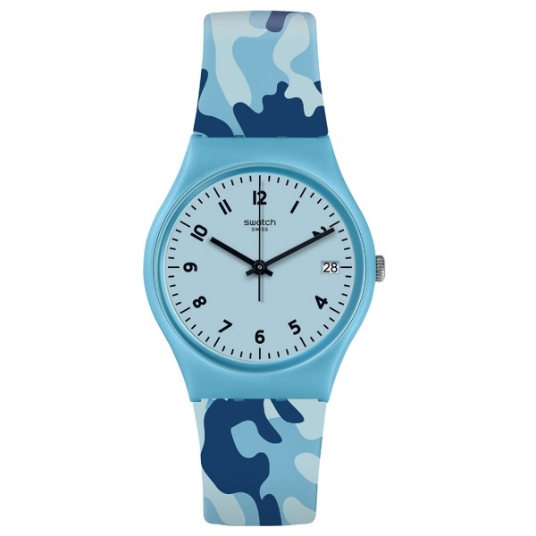 SWATCH Camoublue GS402 Camouflage Silicone Strap