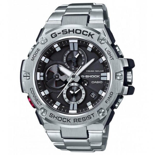 CASIO G-Shock GST-B100D-1AER Chrono Solar Silver Stainless Steel Bracelet