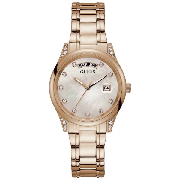 GUESS Aura GW0047L2 Crystals Rose Gold Stainless Steel Bracelet