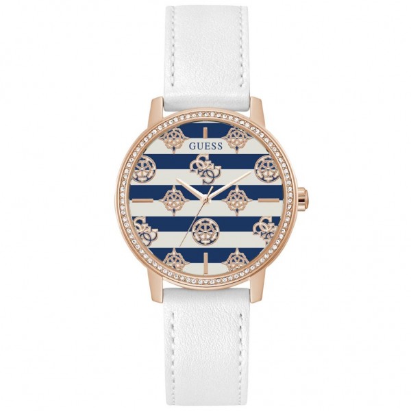 GUESS Marina GW0398L2 Crystals White Leather Strap