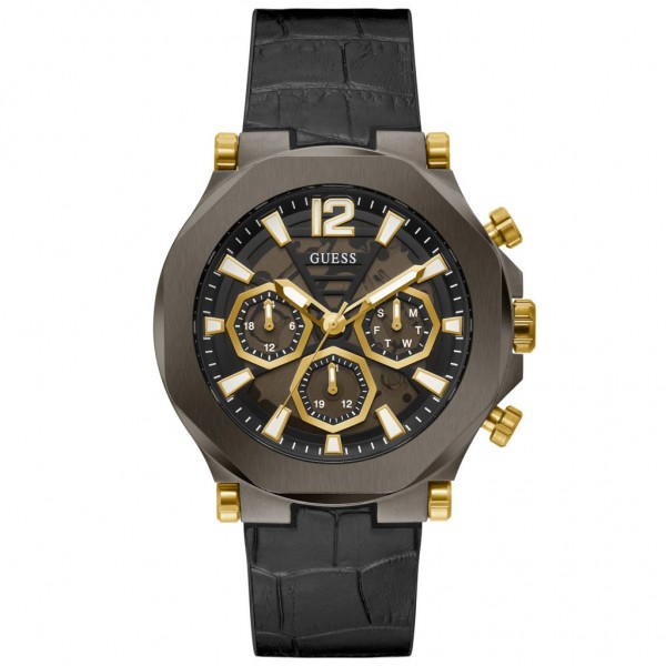GUESS Edge GW0492G1 Multifunction Black Combined Materials Strap