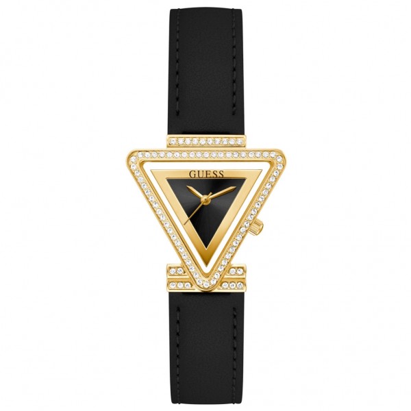 GUESS Fame GW0504L5 Crystals Black Leather Strap