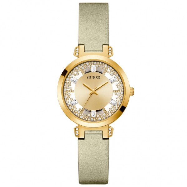 GUESS Crystal Clear GW0535L4 Crystals Gold Leather Strap