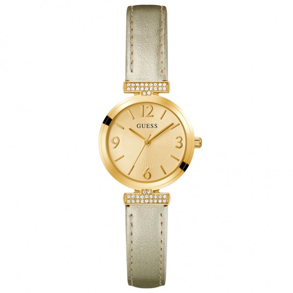 GUESS Array GW0614L2 Crystals Gold Leather Strap