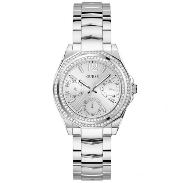 GUESS Ritzy GW0685L1 Crystals Multifunction Silver Stainless Steel Bracelet