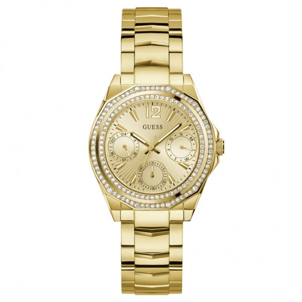 GUESS Ritzy GW0685L2 Crystals Multifunction Gold Stainless Steel Bracelet