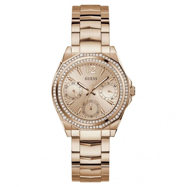 GUESS Ritzy GW0685L3 Crystals Multifunction Rose Gold Stainless Steel Bracelet