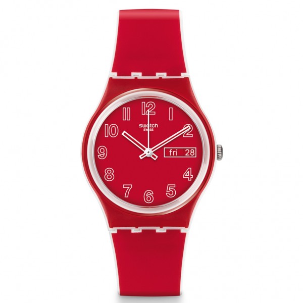 SWATCH Poppy Field GW705 Red Rubber Strap