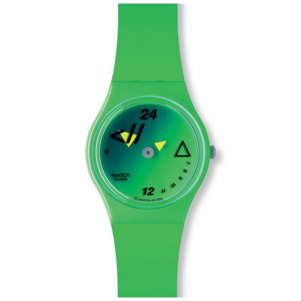 SWATCH Fluo GZ216 Green Rubber Strap