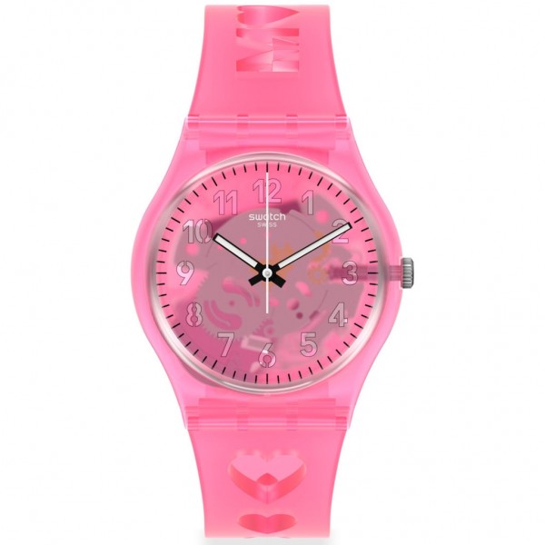 SWATCH Love With All The Alphabet GZ354 Pink Silicone Strap