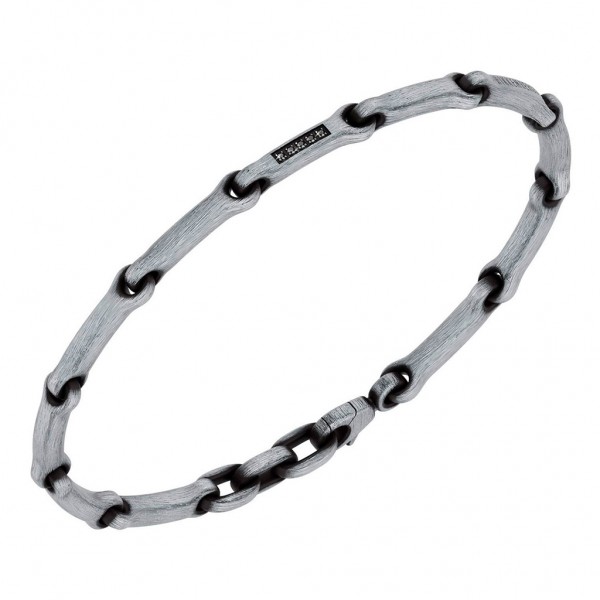 BIKKEMBERGS Bracelet | Diamonds Anthracite Stainless Steel HAB02WV