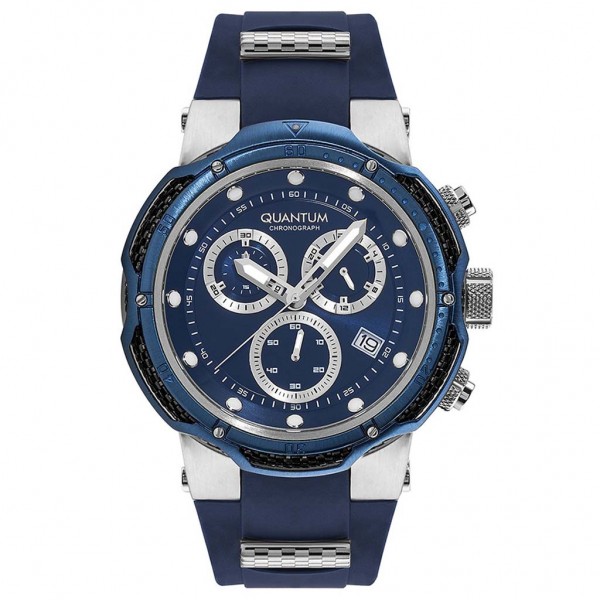 QUANTUM Hunter HNG1051.399 Chrono Blue Silicone Strap