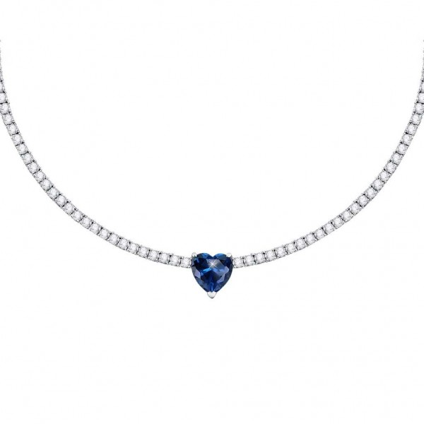 CHIARA FERRAGNI Necklace Diamond Heart Crystals | Silver Metal J19AUV03
