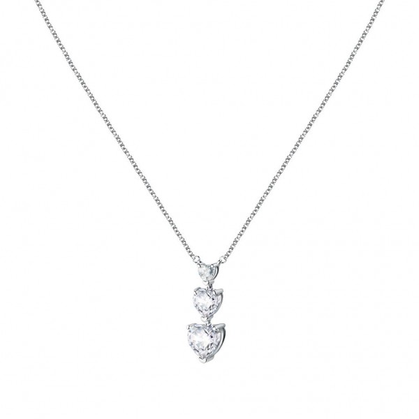 CHIARA FERRAGNI Necklace Diamond Heart Crystals | Silver Metal J19AUV09