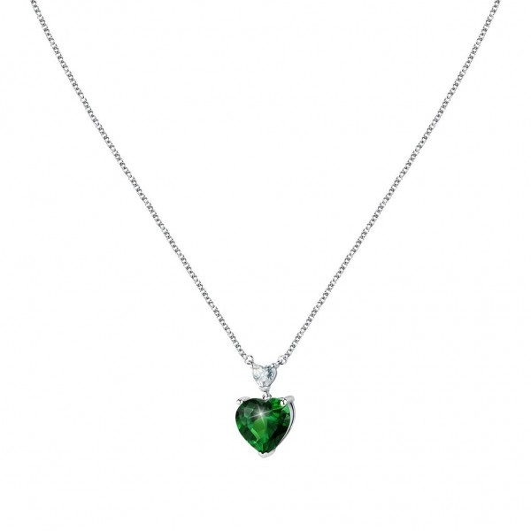 CHIARA FERRAGNI Necklace Diamond Heart Crystals | Silver Metal J19AUV11
