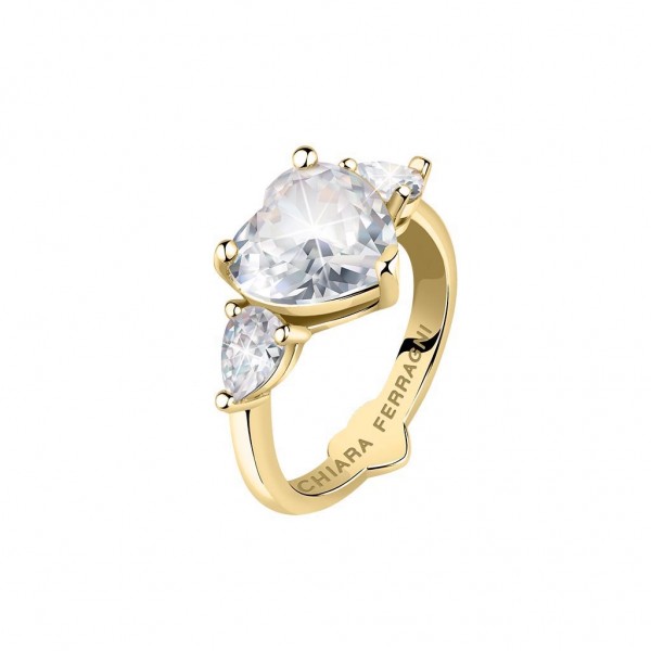 CHIARA FERRAGNI Ring Diamond Heart Crystals | Gold Metal J19AUV32016